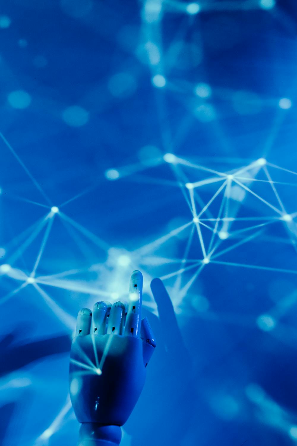 Robot hand and automation technology concept